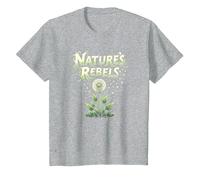 Rebeldes de la Naturaleza: el Diente de león malezas Arte botánico Camiseta, Niños, Gris Jaspeado, 3 años