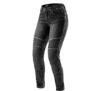 Rebelhorn Agness 2 Vaqueros de moto para mujer, negro deslavado, Talla 36/28