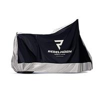 REBELHORN Cover II Funda para Moto | Poliéster Duradero | Dos Agujeros para Cadena Antirrobo | Ajuste Ceñido a la Figura | Goma Elástica y Cierre en la Parte Inferior