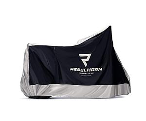 REBELHORN Cover II Funda para Moto | Poliéster Duradero | Dos Agujeros para Cadena Antirrobo | Ajuste Ceñido a la Figura | Goma Elástica y Cierre en la Parte Inferior