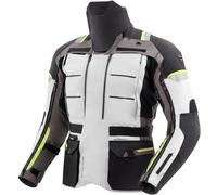 Rebelhorn Cubby 5 Chaqueta Textil de Motocicleta Impermeable, gris/amarillo, Talla 4XL