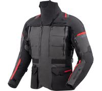 Rebelhorn Cubby 5 Chaqueta Textil de Motocicleta Impermeable, gris oscuro/negro/rojo, Talla S