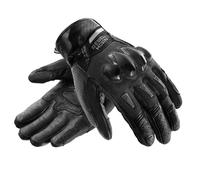 REBELHORN Defender Guantes de Moto Hombre | Cuero | Protectores de Tobillo | Paneles de Ventilación | Forro Cooler-Tec | Compatible con Pantalla Táctil | Nivel de Protección 1 KP