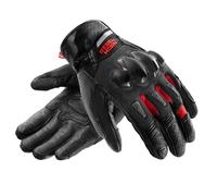 REBELHORN Defender Guantes de Moto Hombre | Cuero | Protectores de Tobillo | Paneles de Ventilación | Forro Cooler-Tec | Compatible con Pantalla Táctil | Nivel de Protección 1 KP