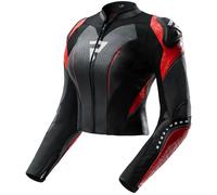 REBELHORN Diva RS Giacca di pelle da motociclista femminile, nero/rosso, 46