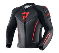 REBELHORN Fighter Chaqueta de Moto de cuero Protectores de codos y hombros Chaleco Softshell impermeable y resistente al viento Elementos reflectantes ventilación 4 bolsillos