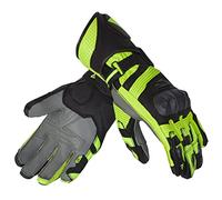 REBELHORN Fighter Guantes de Moto para Hombres Piel de Canguro y Cabra Paneles de SuperFabric Perforación Soporte de pantalla táctil