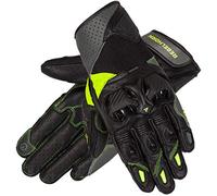 REBELHORN Flux II Guantes de Cuero para Motocicleta para Hombres Piel de Cabra Paneles SAS-Tec y Superfabric Ventilación Almohadillas amigables con la Pantalla táctil