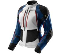 Rebelhorn Hardy 3.0 Chaqueta impermeable para motocicletas, gris-rojo-azul, tamaño 4XL para Mujer