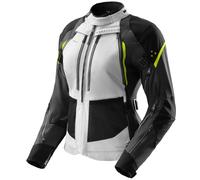 Rebelhorn Hardy 3.0 Chaqueta impermeable para motocicletas, negro-gris-amarillo, tamaño L para Mujer