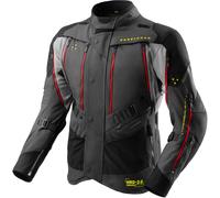 Rebelhorn Hardy 3.0 Chaqueta Textil de Motocicleta Impermeable, gris oscuro/negro/amarillo, Talla 4XL