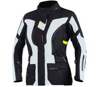 Rebelhorn Hardy II Chaqueta textil para motocicletas de señoras, negro-blanco-amarillo, tamaño XS para Mujer