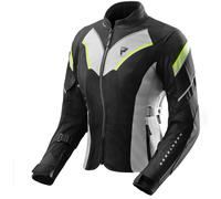 Rebelhorn Hiflow 5 Chaqueta impermeable para motocicletas, negro/gris/amarillo, Talla 3XL