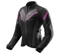 Rebelhorn Hiflow 5 Chaqueta impermeable para motocicletas, negro/gris/rosa, Talla 5XL
