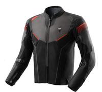 Rebelhorn Hiflow 5 Chaqueta Textil de Motocicleta Impermeable, negro/gris/rojo, Talla S