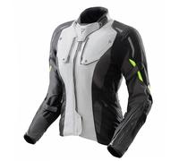 Rebelhorn Hiker 4 Chaqueta impermeable para motocicletas, negro/gris/amarillo, Talla 4XL