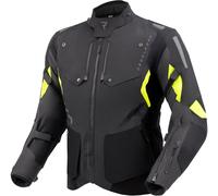 Rebelhorn Hiker 4 Chaqueta Textil de Motocicleta Impermeable, gris oscuro/negro/amarillo, Talla 3XL
