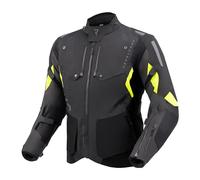 Rebelhorn Hiker 4 Chaqueta Textil de Motocicleta Impermeable, negro-gris-amarillo, tamaño L para Hombres