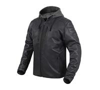 REBELHORN Impala Chaqueta de Moto Hombre | Cuero | Protectores de Codos y Hombros Nivel 2 | Capucha Desmontable