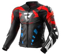 Rebelhorn Inferno Chaqueta de cuero de moto, negro/azul/blanco/rojo, Talla 54