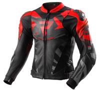 Rebelhorn Inferno Chaqueta de cuero de moto, negro/rojo, Talla 54