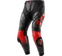 Rebelhorn Inferno Pantalones de cuero de moto, negro-rojo, tamaño 60 para Hombres