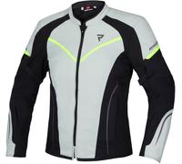 Rebelhorn Luna Chaqueta impermeable para motocicletas, negro-blanco-amarillo, tamaño 2XS para Mujer