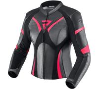 Rebelhorn Rebel Chaqueta de cuero para moto para mujeres, negro/rosa, Talla 44