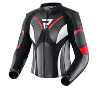 REBELHORN Rebel Lady Chaqueta de Moto Mujer | Cuero de vaca | Protectores de Codos y Hombros Nivel 2 | Protector de Espalda Nivel 1 | Paneles de Ventilación Perforados