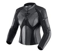 REBELHORN Rebel Lady Chaqueta de Moto Mujer | Cuero de vaca | Protectores de Codos y Hombros Nivel 2 | Protector de Espalda Nivel 1 | Paneles de Ventilación Perforados