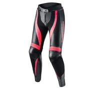 REBELHORN Rebel Pantalones de Moto Mujer | Cuero | Protectores de Rodillas y Caderas | Deslizadores de Rodilla Intercambiables | Paneles Perforados | Tallas hasta 46