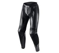 REBELHORN Rebel Pantalones de Moto Mujer | Cuero | Protectores de Rodillas y Caderas | Deslizadores de Rodilla Intercambiables | Paneles Perforados