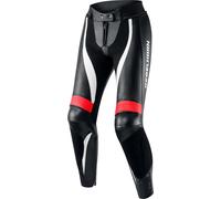 Rebelhorn Rebel Señoras Pantalones de Cuero de Motocicleta, negro/rojo/blanco, Talla 42