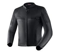 REBELHORN Runner III Chaqueta de Moto Hombre | Cuero | Protectores de Codos y Hombros Nivel 2 | Bolsillo Protector de Espalda | 10 Canales de Ventilación