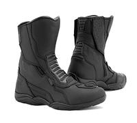 REBELHORN Scout Botas de Moto Hombre y Mujer | Cuero PU | Membrana Hipora | Dos Cremalleras Largas | Punteras, Talones y Tobillos reforzados | Costuras Dobles y Triples