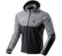 Rebelhorn Slash Softshell Chaqueta Textil de Motocicleta Impermeable, Negro/Blanco, Talla XL