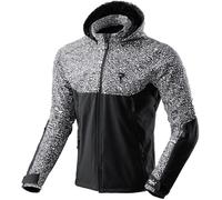 Rebelhorn Slash Softshell Chaqueta Textil de Motocicleta Impermeable, negro-blanco, tamaño S para Hombres
