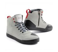 REBELHORN Spike Botas de Moto Hombre y Mujer | Cuero Perforado | Protección de Tobillos, Dedos y Talones | Cremallera Larga