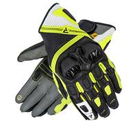 REBELHORN ST Short Guantes Cortos de Cuero para Motocicleta para Hombre Paneles superfabricados Paneles de Espuma SAS-Tec Ventilación Elementos Flexibles Almohadillas amigables con la Pantalla táctil