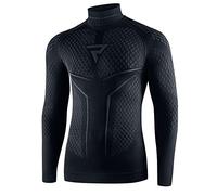REBELHORN Therm II Camiseta Térmica Hombre | Manga Larga | Ropa Interior Termoactivo | Camisa Funcional | Absorción de Humedad | Transpirable | Zonas de Compresión | Ropa de Moto Térmica