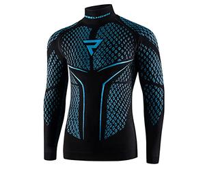 REBELHORN Therm II Camiseta Térmica Hombre | Manga Larga | Ropa Interior Termoactivo | Camisa Funcional | Absorción de Humedad | Transpirable | Zonas de Compresión | Ropa de Moto Térmica