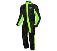 REBELHORN Traje de lluvia de viaje para moto, de una sola pieza, duradero, cremallera impermeable, cierre de velcro y costuras laminadas, elementos reflectantes.