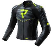 Rebelhorn Vandal 2 Chaqueta de cuero de moto, negro/gris/amarillo, Talla 60