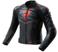 Rebelhorn Vandal 2 Chaqueta de cuero de moto, negro/gris/rojo, Talla 52