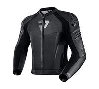REBELHORN Vandal Air Chaqueta de moto de cuero de piel de vaca para hombre Protectores de codo y hombro Chaleco Softshell Ventilación Elementos reflectantes 7 bolsillos