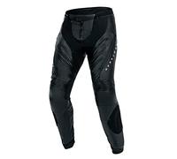 REBELHORN Veloce Pantalones de Moto Hombre | Cuero | Protectores de Rodilla y Cadera Nivel 2 | Deslizadores de Rodilla | 2 Canales de Ventilación con Cremallera