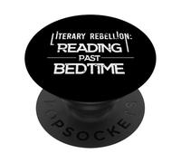 Rebelión literaria Lectura Pasada Hora de acostarse Humor de ratón de Biblioteca PopSockets PopGrip Adhesivo