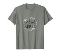 Rebelión refinada Demure Refined: Elegante rebelión Floral Camiseta, Hombre, Verde Militar Jaspeado, M