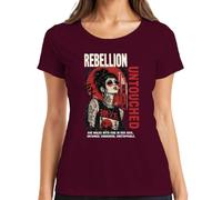 Rebellion Untouched She Walks with Japan Y2K - Camiseta para mujer, granate, 3XL