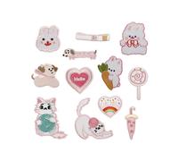 Rebellious 12 parches de poliéster con estampado de animales para planchar para ropa de niños, chaquetas, sombreros, apliques bordados autoadhesivos para coser, decoración textil, planchado